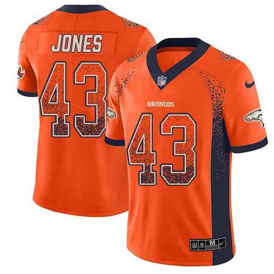Nike Broncos 43 Joe Jones Orange Team Color Men Stitched NFL Limited Rush Drift Fashion Jersey